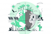 Grafika przedstawiająca ikony związane z ekologią 